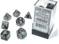 Chessex Dice – Borealis Light Smoke and Silver